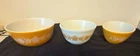 Vintage Pyrex Butterfly Gold Set of 3 Nesting Mixing Bowls #s 401-402-403