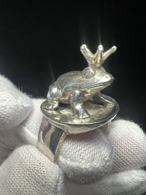 Silber Ring Froschkönig Handarbeit massiv