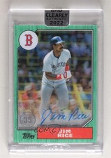2022 Clearly Authentic 1987 Topps Baseball Green 9/99 Jim Rice Auto HOF 0l2