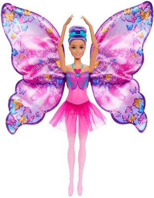 Barbie Tanz und Flatter Puppe 2-in-1 Verwandlung von Tänzerin zu Schmetterling Neu