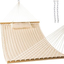 Lazy Daze Hammocks 2 Person Quilted Fabric Double Hammock with Spreader Bars ...