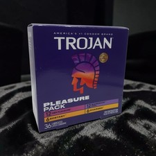 Trojan Pleasure Pack Condoms 36ct Exp 2028-05-01 ONE BOX Brand New