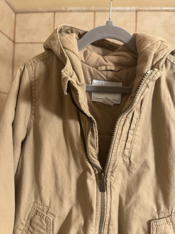 Chaqueta Old Navy Niños 5T Utility Basewood Con Capucha Beige Carga Vellón Forrado Otoño Foto 4 de 4
