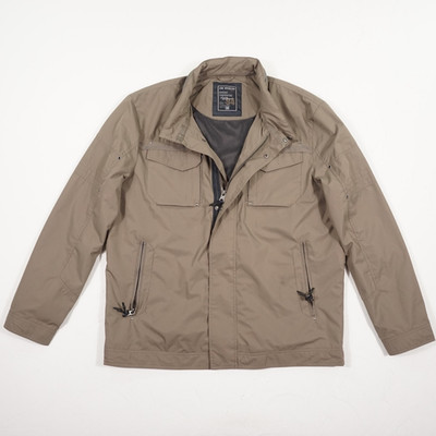 JIM SPENCER Herren Jacke Gr. 58 / XXL Braun Beige Übergangsjacke Windbreaker Kap