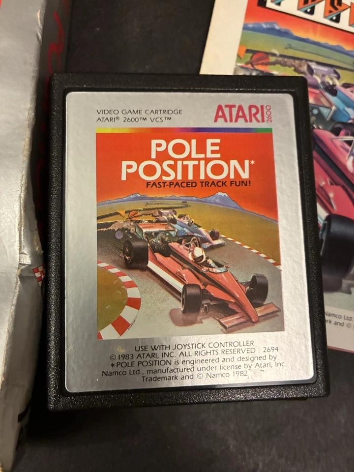 Pole Position (Atari 2600, 1983) Game Cartridge, Box  and Manual UnTested - Image 3 of 4