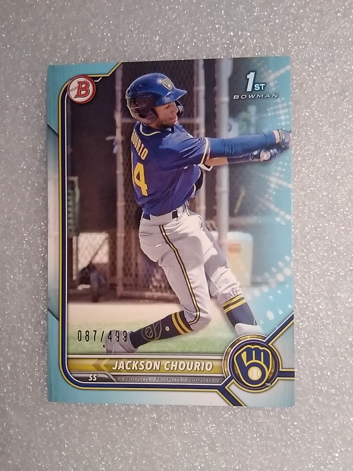 2022 Bowman Jackson Chourio Sky Blue/499