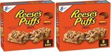 Reese's Puffs Breakfast Cereal Treat Bars, Peanut Butter  Cocoa, 8 ct Pack of