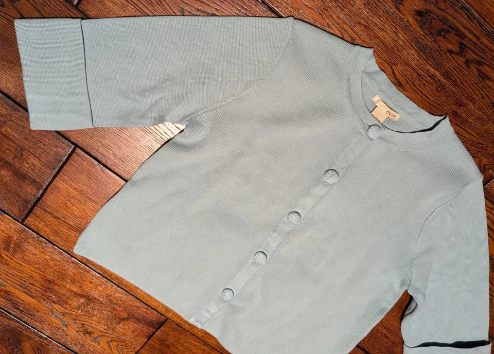 Suéter cárdigan de algodón azul nublado claro Evie para mujer talla - grande - nuevo con etiquetas Foto 4 de 4