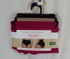 Warner's 3 PACK Womens Blissful Benefits Panties Berry/Beige/Black Size 2XL 9 