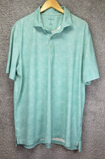 Johnnie O Polo Shirt Mens XL Blue Floral Short Sleeve Casual Golf Preppy