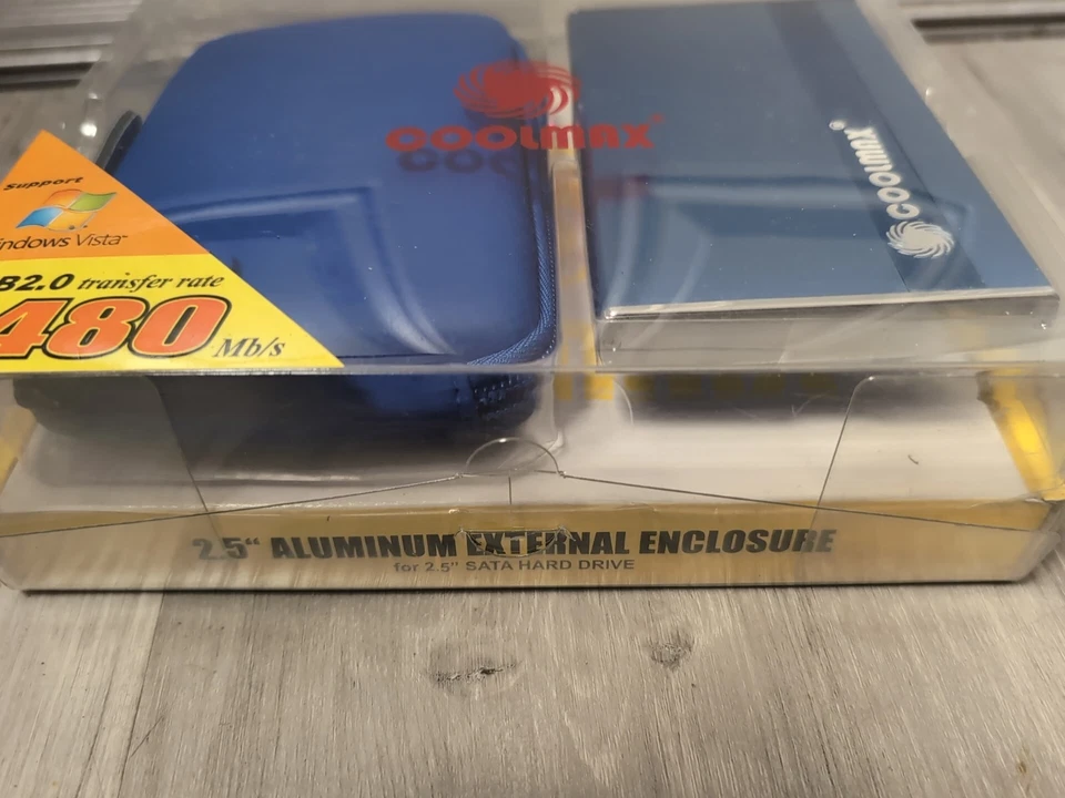 Coolmax BLUE External Enclosure (SATA) Aluminum USB 2.0 Plug Play PC/Mac Case - Image 4 of 4
