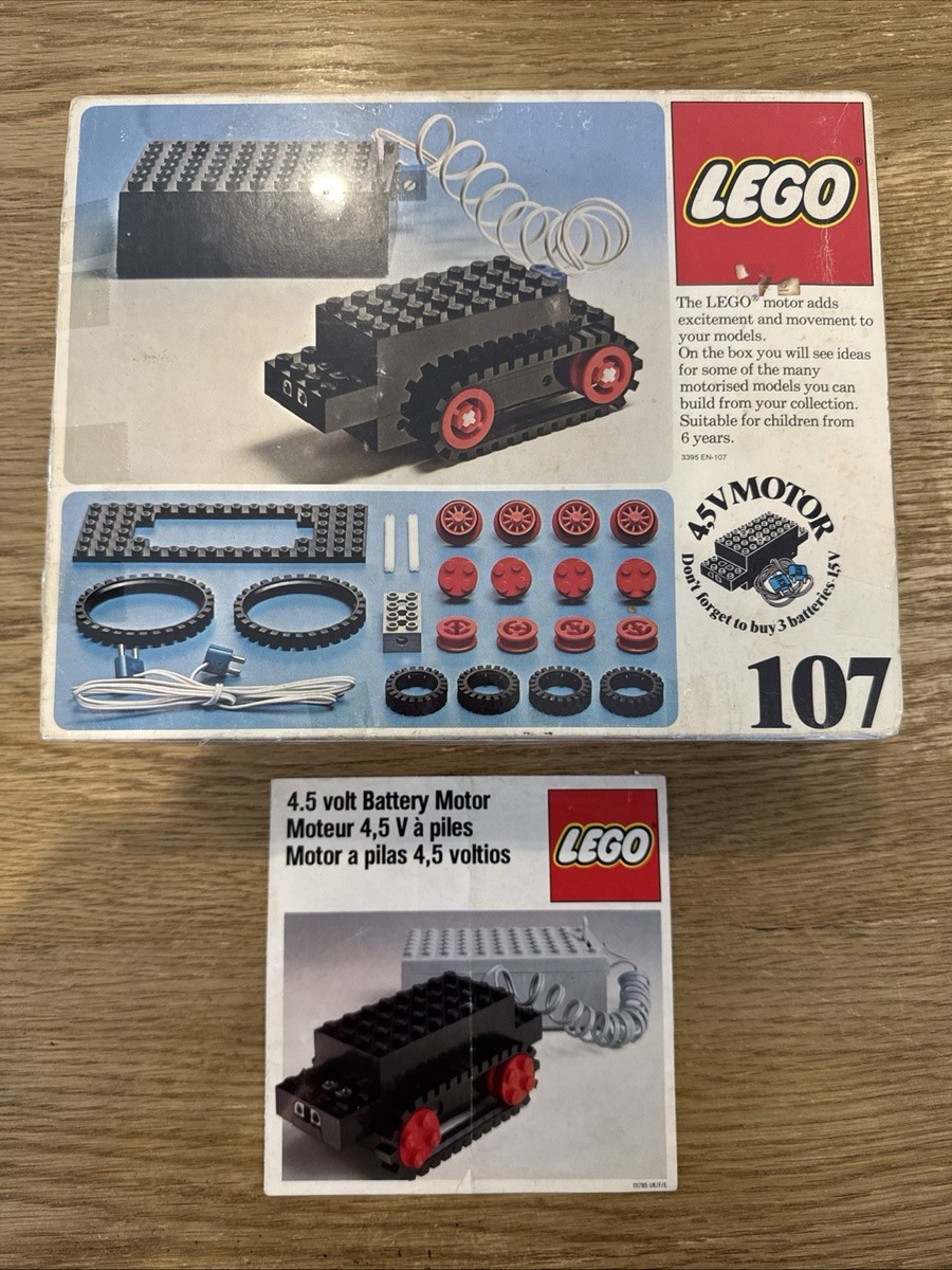 LEGO 107 MOTOR SET 100% COMPLETE WITH INSTRUCTIONS AND BOX