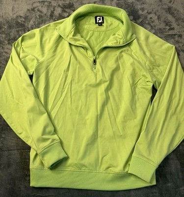 FootJoy 1/4 Zip Mock Neck Long Sleeve Green Pullover Golf Activewear Top Men's M
