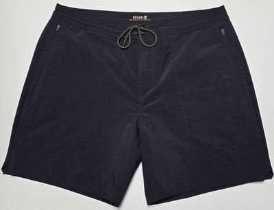Roark Layover Trail 2.0 Shorts Mens 38 Black Nylon Stretch Zip Pockets 8''