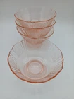 (4) MacBeth Evans American Sweetheart PINK Footed Depressed Sherbet Bowls 4.25"