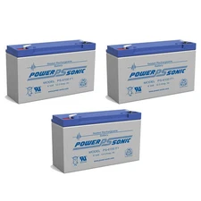 Power-Sonic 3 Pack - PS-6100 6V 12AH UPS Battery for Streamlight LIGHTBOX