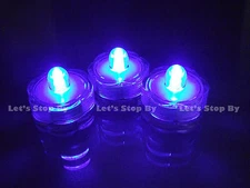 12 Blue LED SUBMERSIBLE Wedding Waterproof Floralytes Decoration Table Tea Light