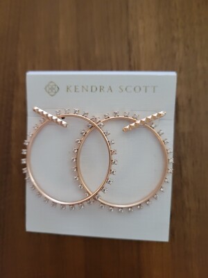 Kendra Scott Charlie Grace CZ Hoop Earrings, Rose Gold tone