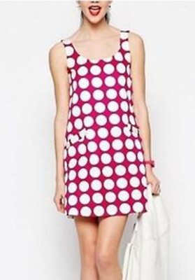 LOVE Moschino RED Polka Dot Heart Cutout Back Italian 42 Dress USA Sz 6 $397 NWT
