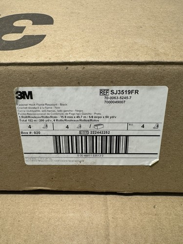 3M Fastener Hook Flame Resistant Black Roll 5/8 in x 50 yd SJ3519FR - Picture 4 of 4