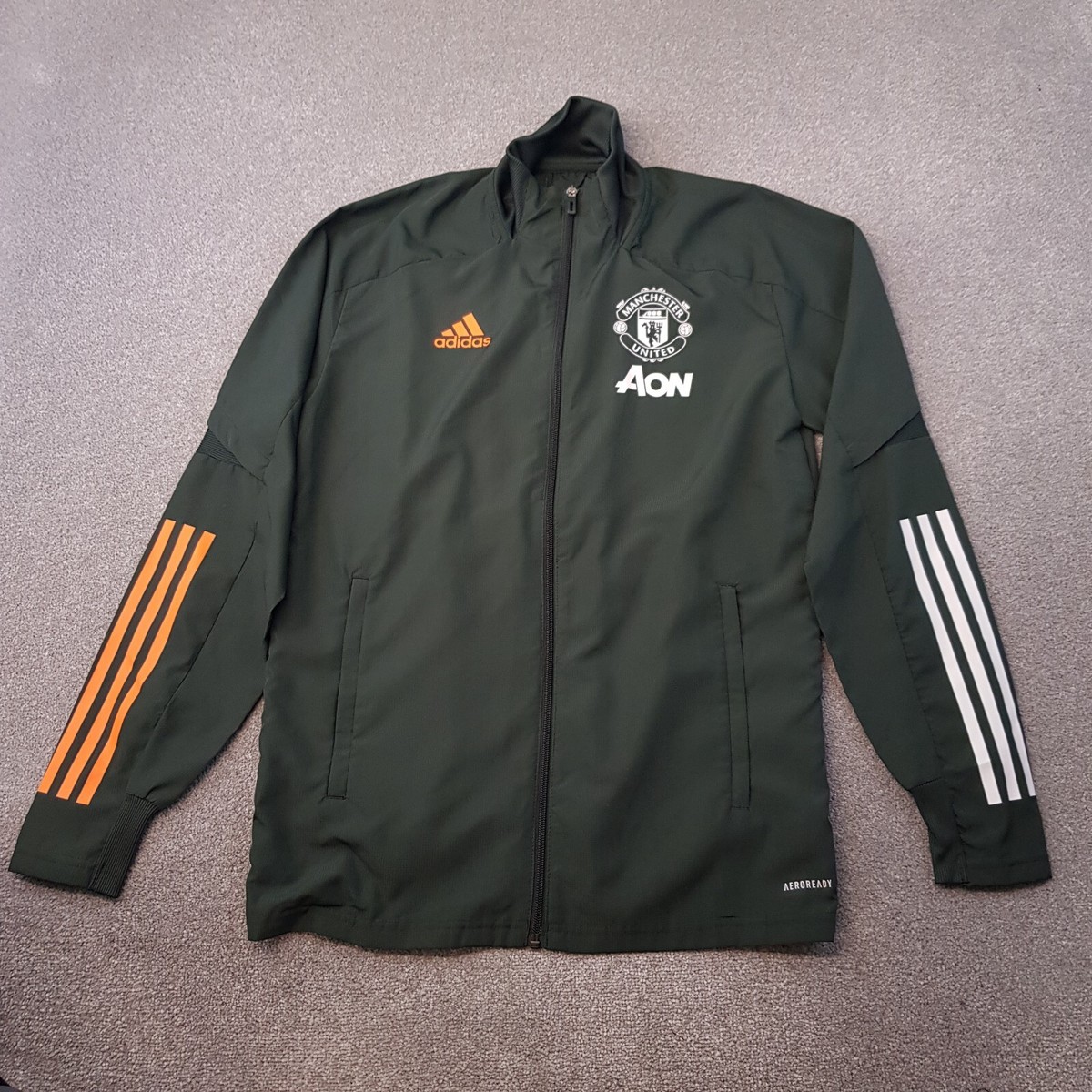 Adidas Manchester United Track Jacket Small Green Football