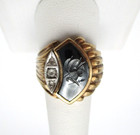 Vintage 10K Gold Hematite White Topaz Roman Soldier Men's Ring Size 9.5 [R288] — photo 6