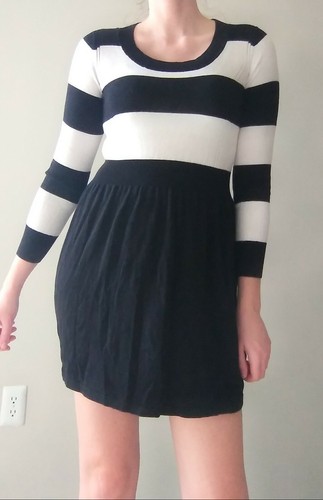 black and white sweater dress size 