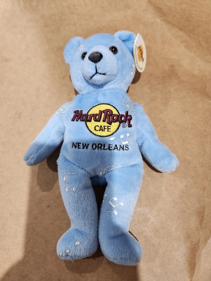Hard Rock Cafe New Orleans Beanie Bear 20cm Tall with Tags Pre-Owned Free Post  - image 3 of 4