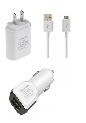 Motorola Moto E4/E4 Plus/G5/G5 Plus Charger Kit Wall Car Adapter Micro USB