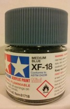 Tamiya acrylic paint XF-18 Medium blue 10ml Mini.