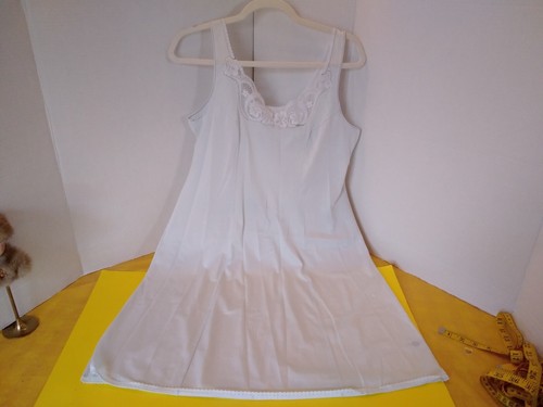 Slip Vintage Full Slip Dress Chemise European SZ L DESIREE Pale Blue w/Lace - Picture 4 of 13