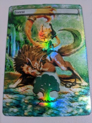 FOIL MTG ALT FOREST LEGEND ZELDA LINK WOLF MIDNA DEKU TREE COMMANDER EDH CUBE