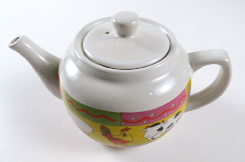 Ceramic Farm Animal Tea Pot with Lid, Houston Harvest Gift Products eBay