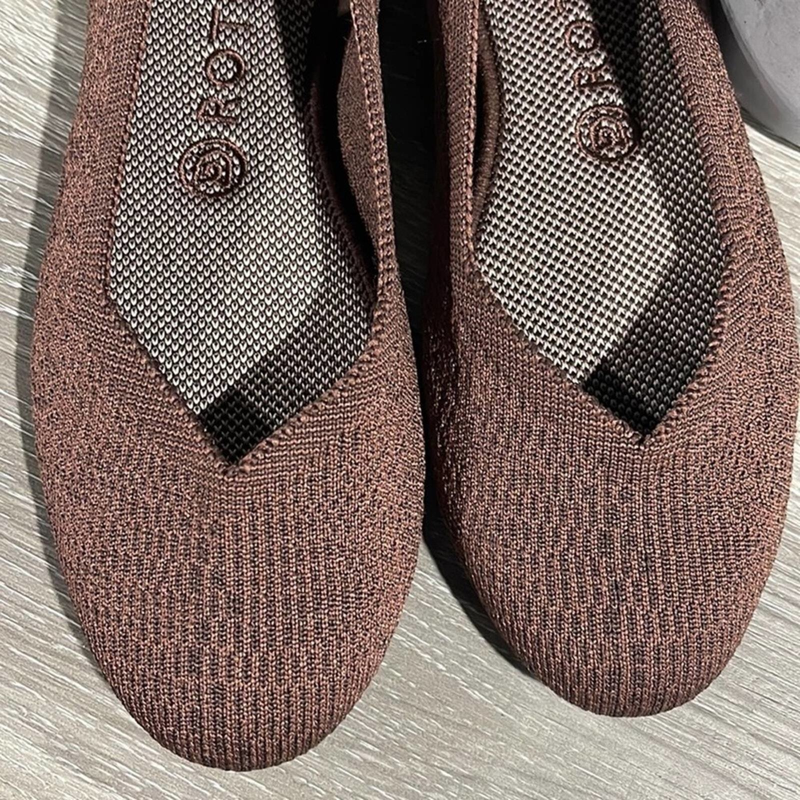 Rothys round truffle python size 8 brown flat sho… - image 4