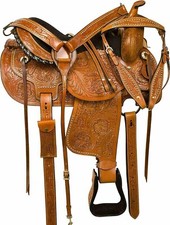 New Western Comfy Barrel Racing Pleasure Trail Premium Leather Horse Saddle
