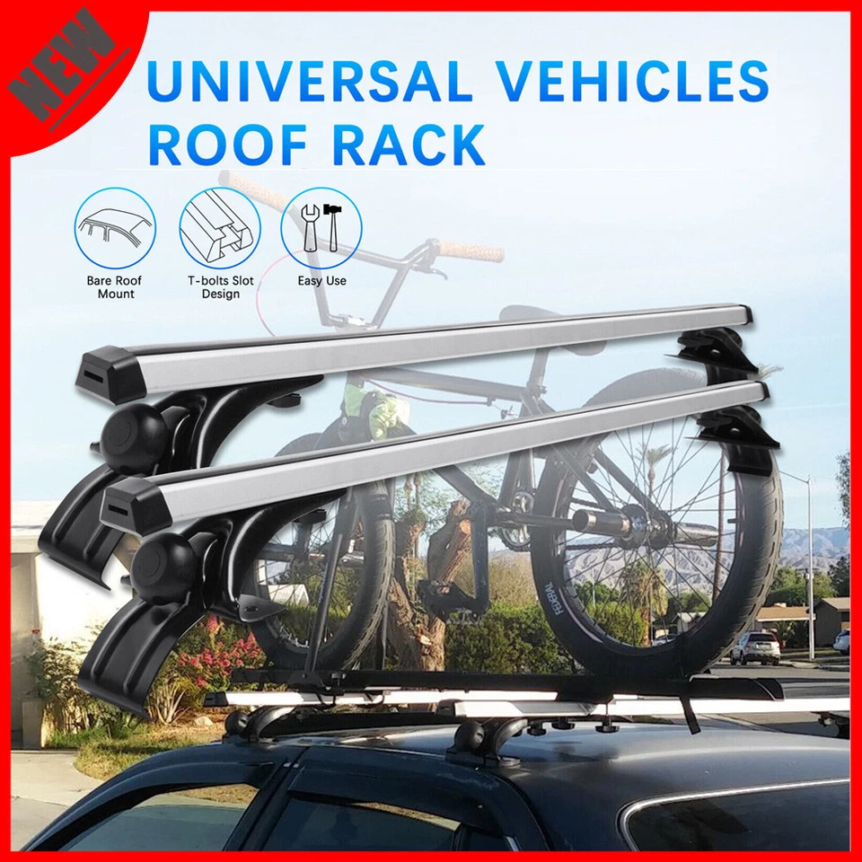 Par de portaequipajes de carga de aluminio con barra transversal para techo de coche Honda Accord 48" Foto 3 de 4