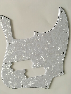 For Fender Top Jazz Bass With PB Pickup Hole Guitar Pickguard,4 Ply White Pearl