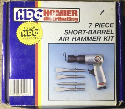 HDC Homier Distributing 7 Piece Short Barrel Air Hammer Chisel Kit PH7K