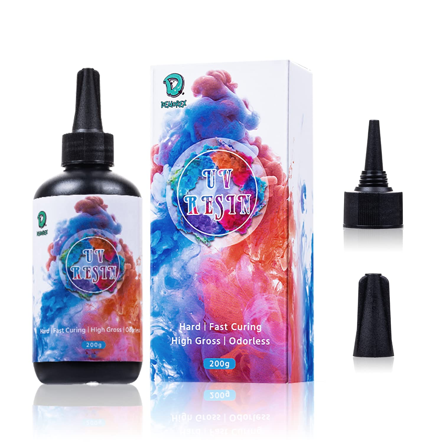 UV Resin Crystal Clear Hard Type - Upgraded 200G Ultraviolet Fast Curing UV Epox