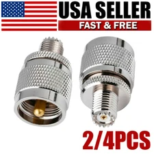 UHF PL-259 Male to Mini-UHF Female RF Ham Radio Antenna Coax Adapter Connector