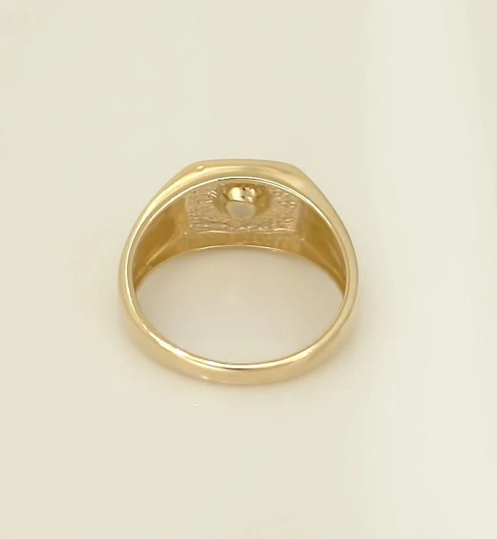 ANILLO SOLITARIO DIAMANTE REDONDO PULIDO ALTO 1/10ct ORO AMARILLO 10k para hombre Foto 4 de 4