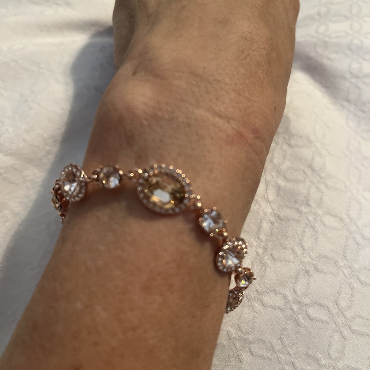 $68 GIVENCHY SIGNED ROSE GOLD TONE BRACELET Flex J1CC | eBay