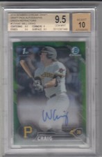 2016 Will Craig Bowman Chrome Draft GREEN REFRACTOR AUTO ROOKIE /99 - BGS 9.5