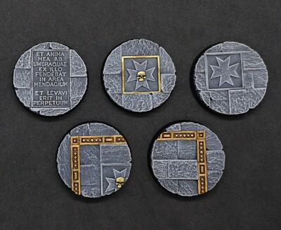 40mm Resin Basen x5 für Black Templar Warhammer 40.000 40k (unbemalt)