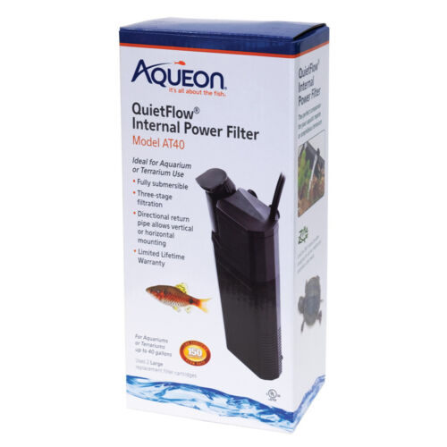 Aqueon QuietFlow AT40 Internal Power Filter Ideal for Aquariums or Terrariums