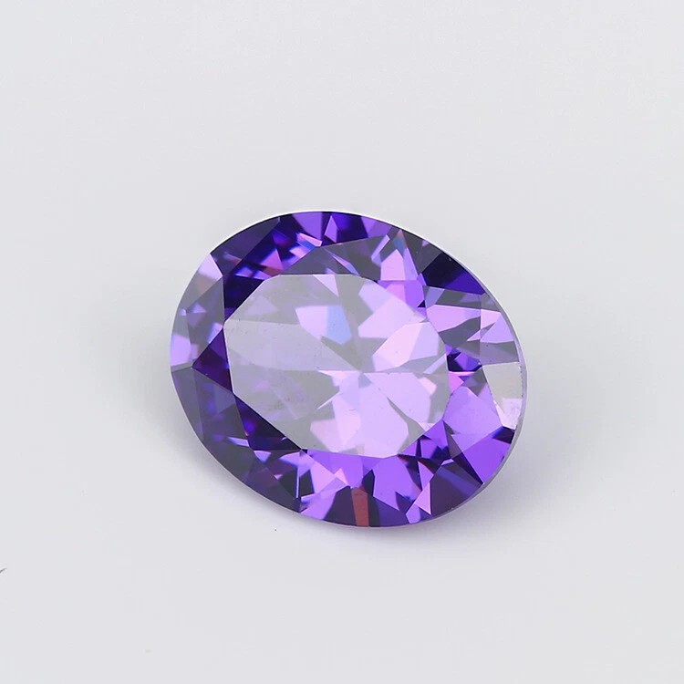 Purple AAAAA 10x12mm 8.02CT Oval Faceted Cut Zircon VVS Loose Gemstones - Image 3 of 4