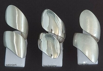 massiv Sterling Silber 925 offener, breiter und langer Designerring verstellbar