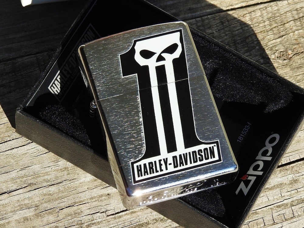 Harley Davidson Zippo Lighter - Dark Custom Logo - Willie G - # 1