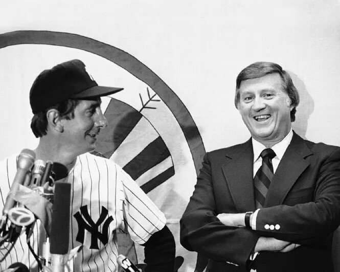 Vintage New York Yankees George Steinbrenner Billy Martin 8x10 Photo Print  