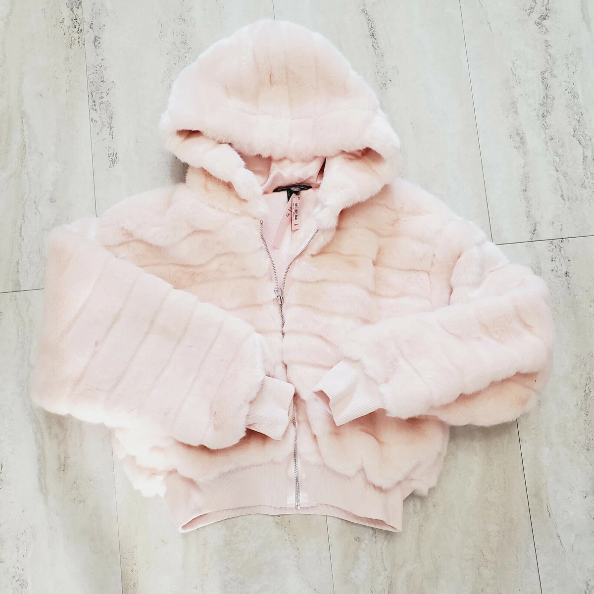 Secret Faux Jacket sherpa super soft XS S pink coat crop